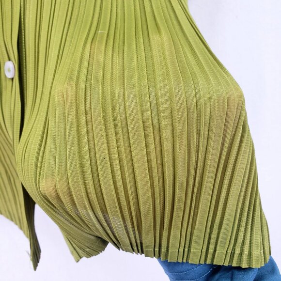 Jason Wu Collection Women's Extended Shoulder Button Up Blouse Green Size L - Picture 11 of 14